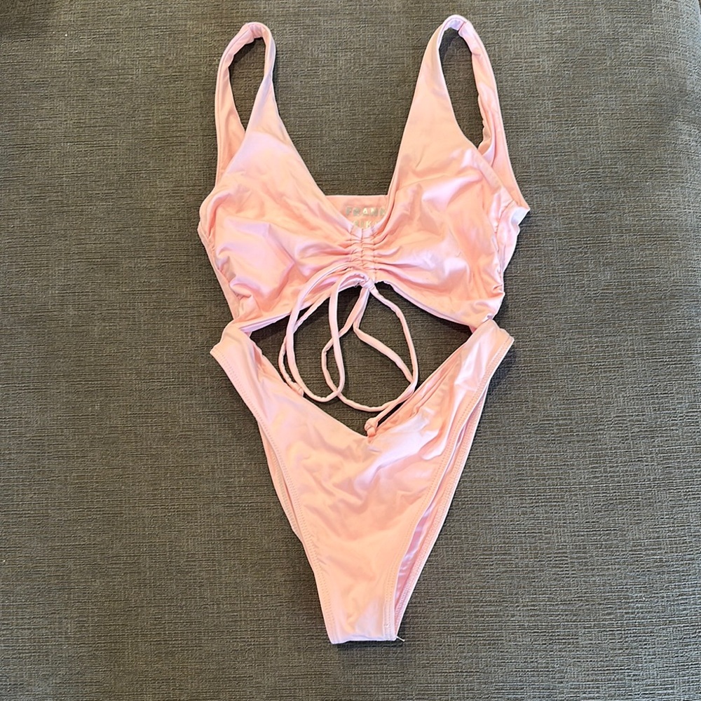 Pink Cutout Swimsuit